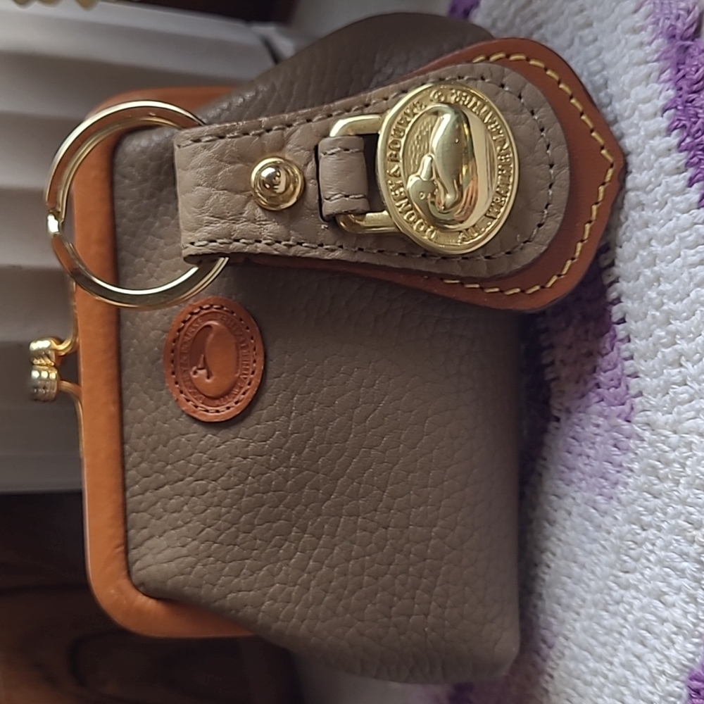 Vintage Dooney & Bourke AWL Mushroom Coin Purse & Key Fob